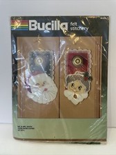 BUCILLA Mr and Mrs Santa Claus CHRISTMAS FELT Stitchery Door Knob Covers 82352
