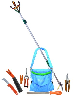 EZ Harvest Bundle  10ft Ext Fruit Picker  Pouch  Shears  Micro Trimmers  More