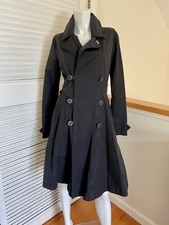 Diesel Black Trench Coat, Size S Small, Vintage