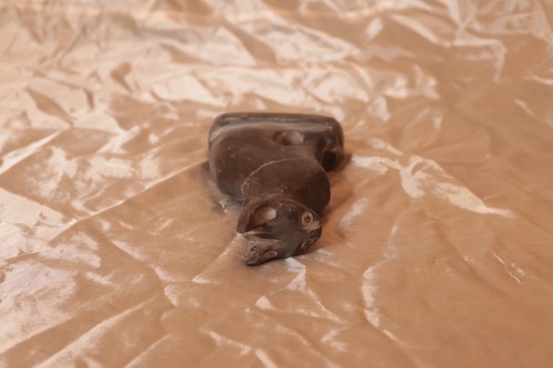 Sacred Cat Goddess Bastet Seated Figure, Vintage Carved Stone Egyptian Statue - Picture 6 of 12