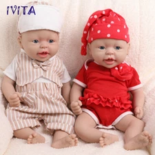 IVITA 15" Relistic Newborn Baby Doll Full Silicone Reborn Baby Infant Doll