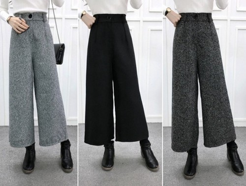 Wide Leg Casual Cropped Trousers | eBay