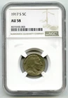 1917-S Buffalo Nickel NGC AU 58 Certified - San Francisco Mint - L711
