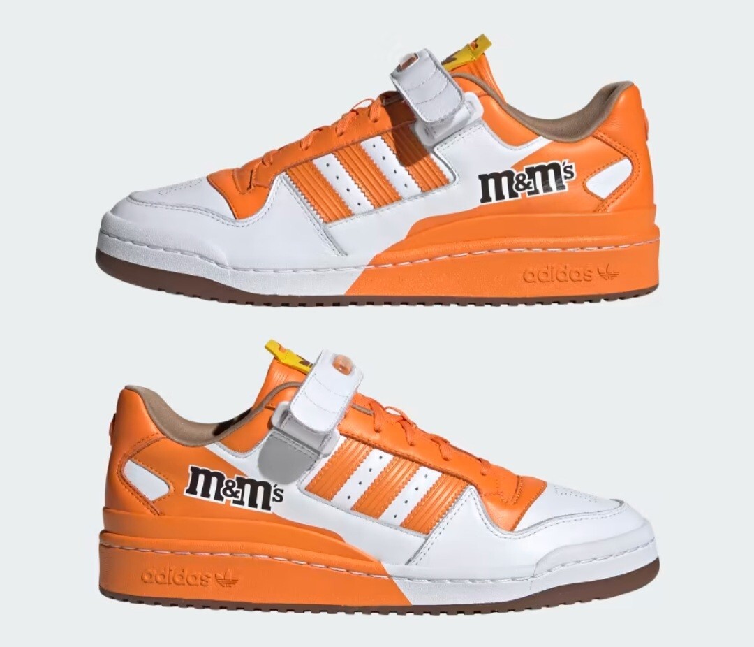 完売間近★adidas x M&M’S コラボ★FORUM LOW 84★オレンジ ADIDAS M&M's X Forum Low '84 Orange White Sneakers Shoes