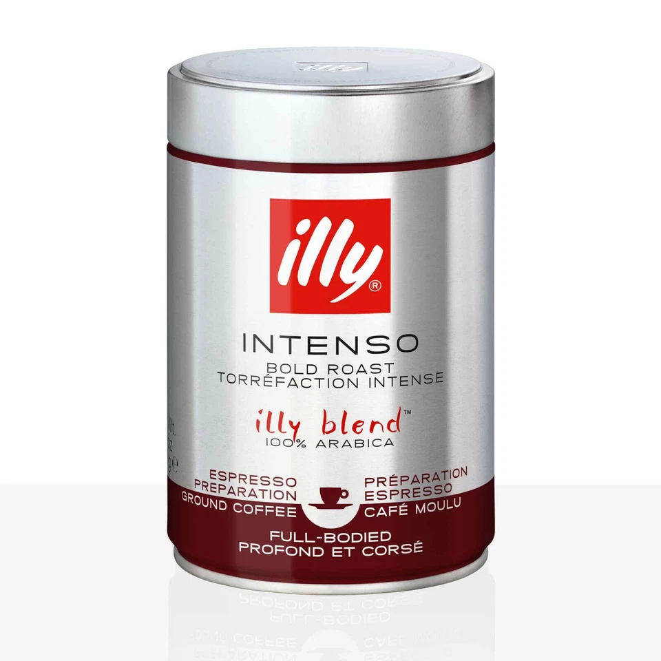 illy Espresso Intenso Dunkle Röstung - 250g Kaffee gemahlen, 100% Arabica