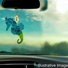 Seahorse Hand Blown Glass Mexican Art Work, Sea-life, Rear-view Mirror Car Acces
