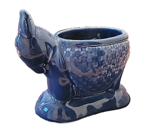 Treasure Craft Mexico Donkey Burro Glossy Blue Planter