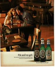 1994 ST PAULI GIRL Beer man woman drinking in bar restaurant Vintage Print Ad