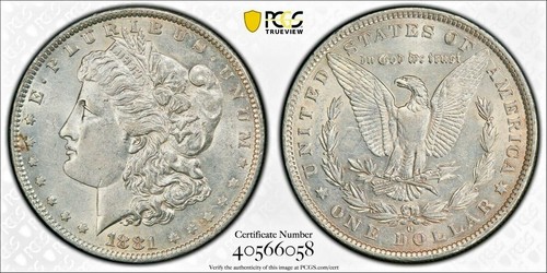 1881 O Morgan Silver Dollar PCGS AU 50 Gold Shield great Listing for one of five - Picture 5 of 8