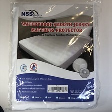 NSS Niagara Waterproof Mattress Protector for Twin Bed Smooth Jersey White C2