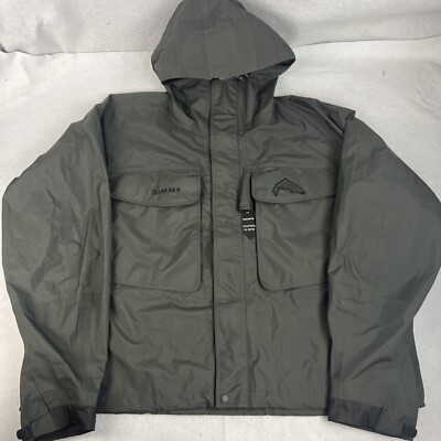 Simms Wading Jacket XXL Gunmetal Gray Hooded Zip Freestone | eBay