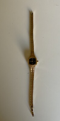 Citizen CQ Watch Women 17mm Black Dial Gold Tone Square 3220