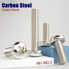 Phillips Pan Head Machine Screws Nickel Plated Round Head Bolts M1/1.2...-M2.5