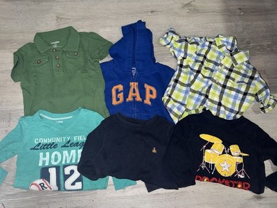 Lot 6 Baby Gap Kids 18 24 Month Infant Baby Shirts Zip Hoodie Long Sleeve Logo