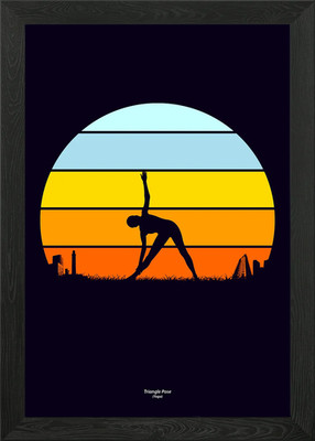 Triangle Pose Framed Wall Art Poster Canvas Print Picture