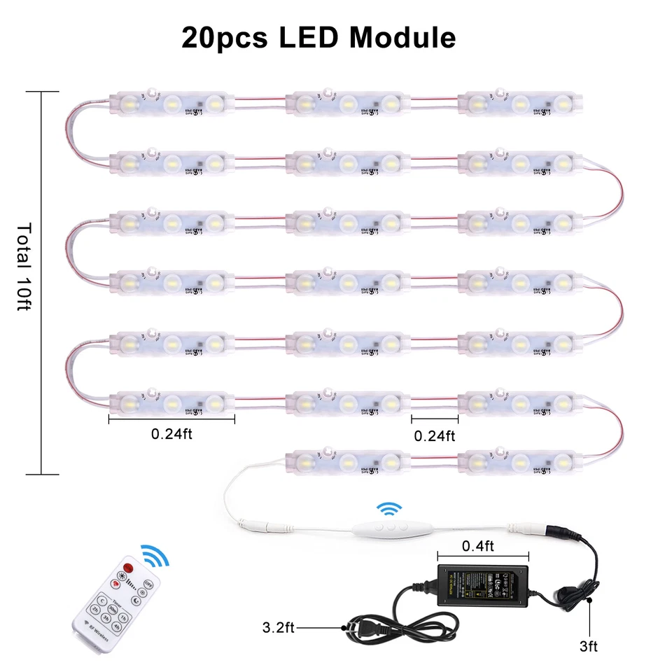 10ft~160ft 3LED 5730 Storefront Window Module Light Super Bright Strip Lamp 12V - Image 2 of 4