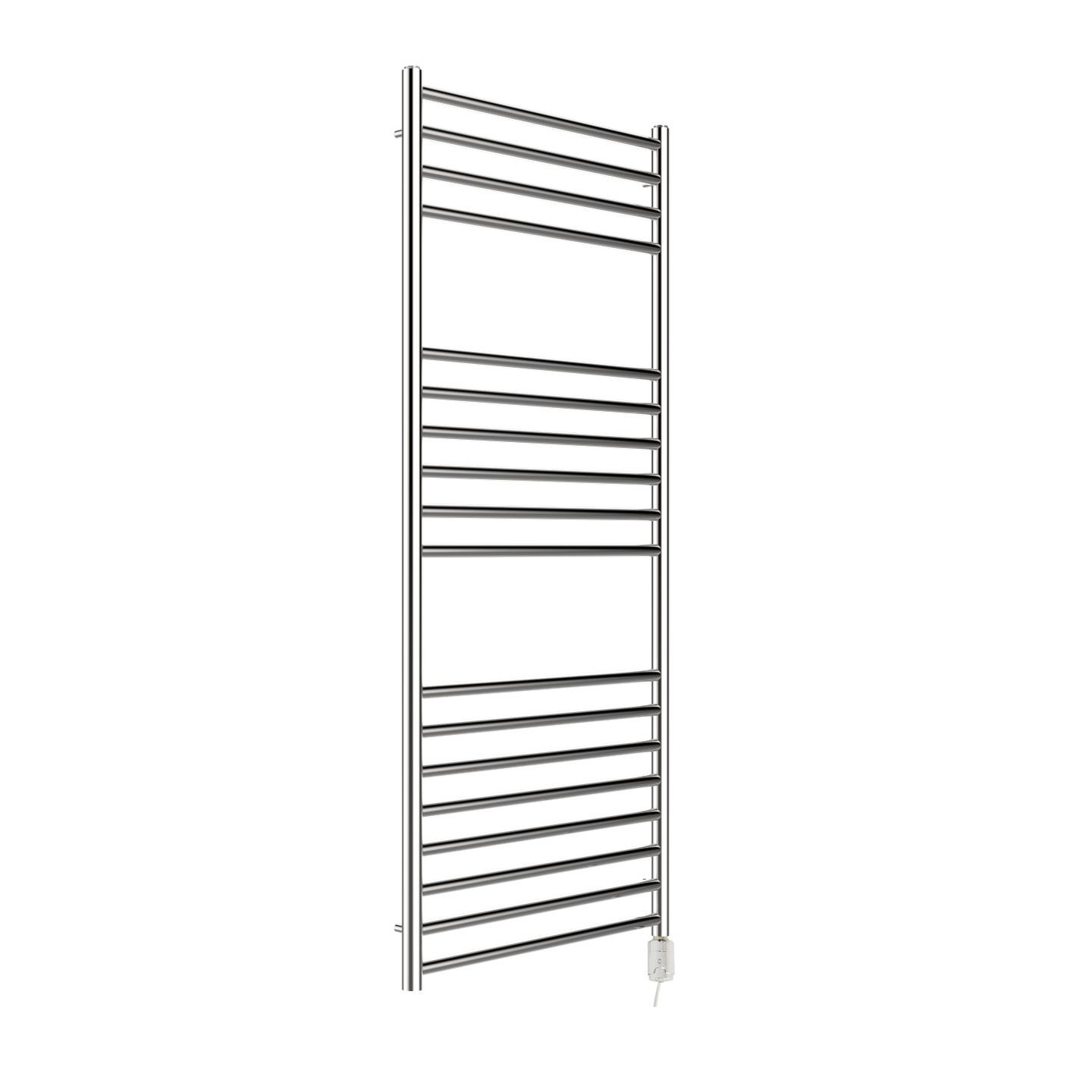 Electric Towel Rail Polished Stainless Steel Thermostatic 600W 600mm x 1400mm