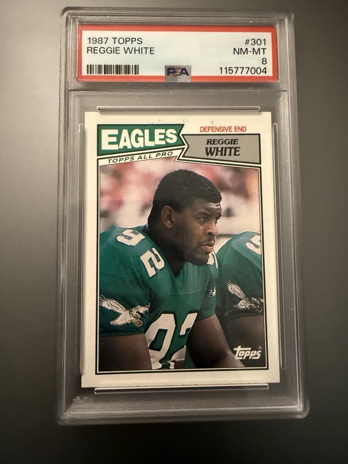 1987 Topps Football #301 Reggie White  Eagles RC Rookie PSA 8 NM-MT 2nd Year