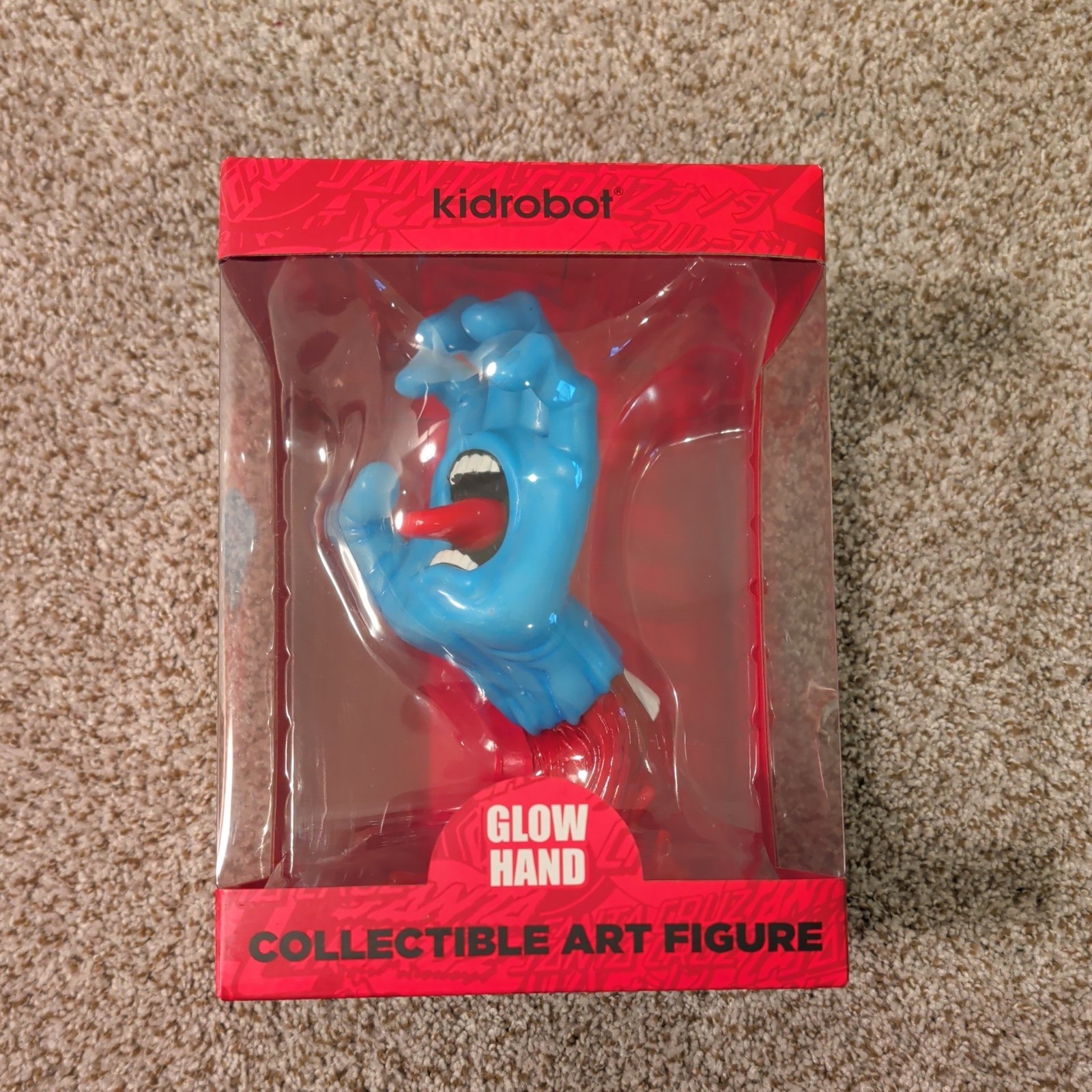 Figura Kid Robot x Santa Cruz Screaming Hand 9” Brilla en la Oscuridad 40 Aniversario NUEVO