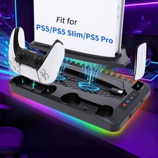 Cooling Station for Ps5/Slim/Pro Disc  Digital Playstation 5 Vertical Black