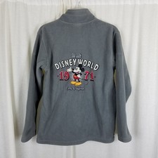 Walt Disney World 1971 Mickey Mouse Dbl Sided Embroidered Fleece Jacket Kids XL
