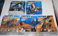 SPACE Action Packs Hot Wheels APOLLO,, JOHN GLENN, GALILEO, MARS SOJOURNER,JPL