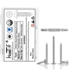  8 X 3/4" Pack of 100 Modified Truss Head Wood Screws, Stainless Steel 410 Qui
