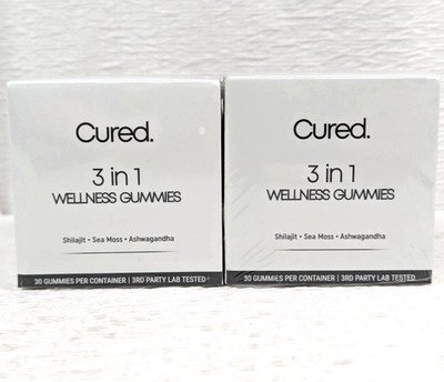 Cured 3 in 1 wellness 30 gummies 2 Pack Himalayan Shilajit Sea Moss Ashwagadha