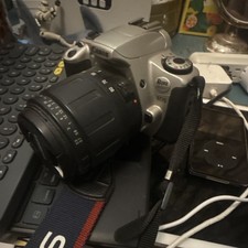 Canon Rebel 2000 EOS SLR Film Camera Silver Black with Tamron 28-80mm Lens