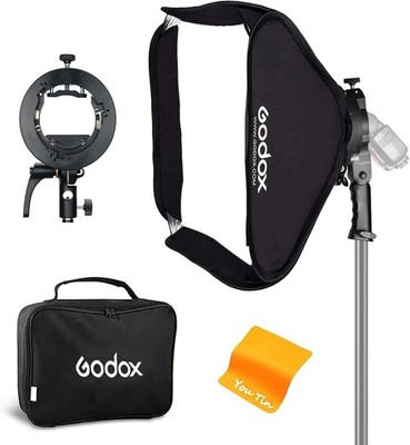 Godox Softbox 32''x32'' with S2 S-Type Speedlite Bracket, Bowens Mount Soft Box Ki