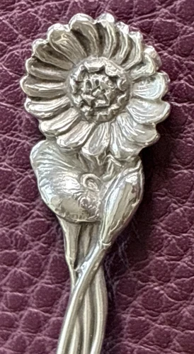 Harlequin Water Lily Flower Pattern 4" Sterling Souvenir Spoon Reed & Barton 10g