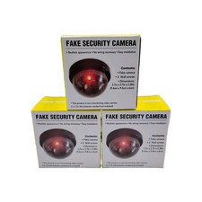 NEW Fake Security Camera Wall Ceiling Mountable Dome Battery Operated Lot of 3