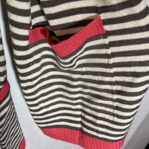 GAP Blanco Gris Rayas Rosa Bolsillos Acrílico Tejido Envolvente Bufanda Talla Única - Imagen 3 de 6