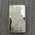 RARE STATUE LADY LIBERTY MTB MA, 1oz .999 VINTAGE SILVER ART BAR