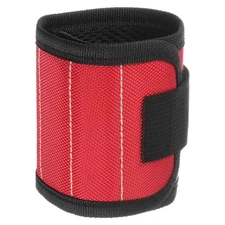 Magnetic Wristband for Screws 9 Magnets Nylon Wrist Band Red