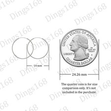 Womens 925 Sterling Silver Tarnish-Free 14mm Cute claspless Huggie Hoop Earrings