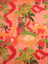 Coral Hawaiin Surf Lightweight Cotton Fabric