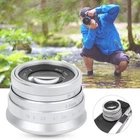 (for M4/3 Mount Sliver)Camera Lens Alloy Optical Glass 35mm F1.6 Vintage