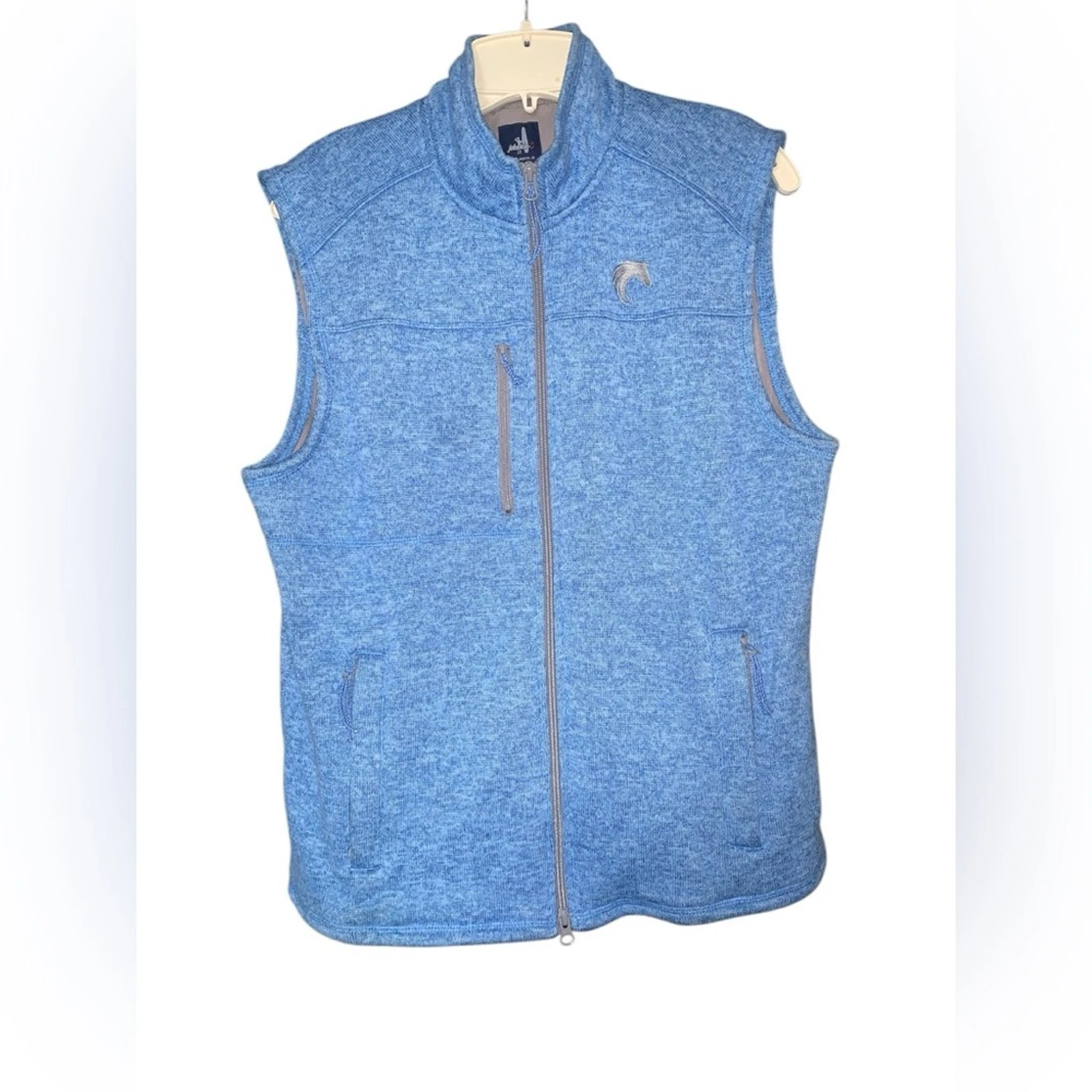 johnnie-O Men's Wes Full Zip Fleece Vest In Blue Size Medium