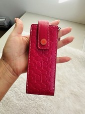 Coach Pink Turnlock Card Case Vintage Y2K Gold Keychain Bag Charm