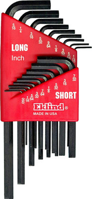 EKLIND 18pc Hex Key Allen Wrench Set Industrial Grade Made in USA Inch Sizes