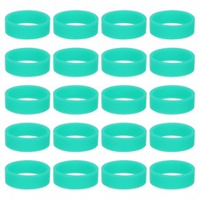 20Pcs Silicone Rubber Bands Non-slip 1.22 Inch Flat for Books, Light Green