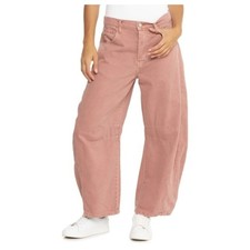 Free People Good Luck Mid Rise Barrel Jeans - Size 26 - Rose