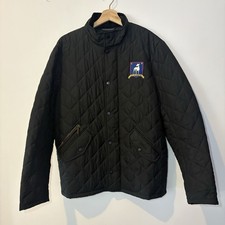 Barbour Mens QuiltedJacket Blk Small Ted Lasso AFCRichmond Season1 EmbroiderCoat