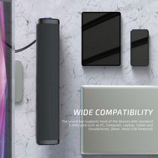 Mini Soundbar Wired Computer Sound Bar Speakers USB Powered  for Desktop Laptop