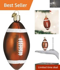 Handcrafted Glass Football Ornament - Perfect Christmas Tree Decoration
