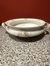 Antique Theodore Haviland Limoges Hand Painted Pink Rose Serving Bowl SH8