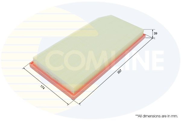 Air Filter 357mm Length Fits Mercedes-Benz C-Class CLS E-Class GLC COMLINE