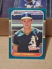 1987 TERRY STEINBACH DONRUSS THE ROOKIES ROOKIE CARD RC #26 OAKLAND A'S . rookie card picture