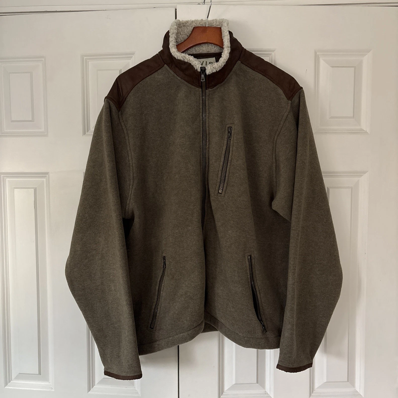 ORVIS Sherpa Fleece Full Zip Jacket Men’s XL Green